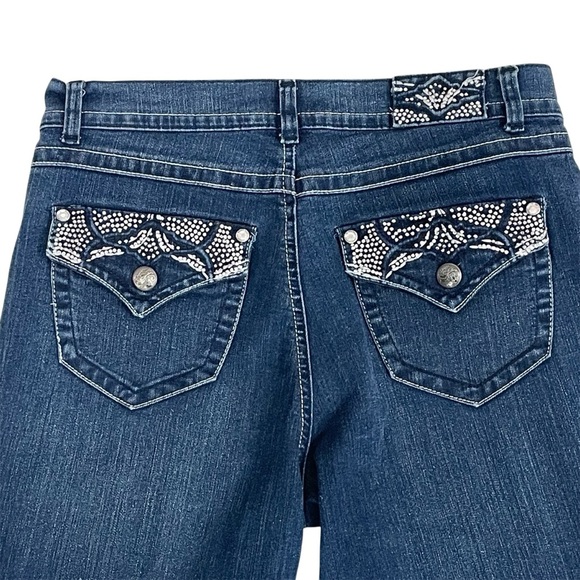 Style & Co. Denim Jeans Barely Boot Dark Wash Rhinestones Women’s Size 10 - Picture 6 of 13